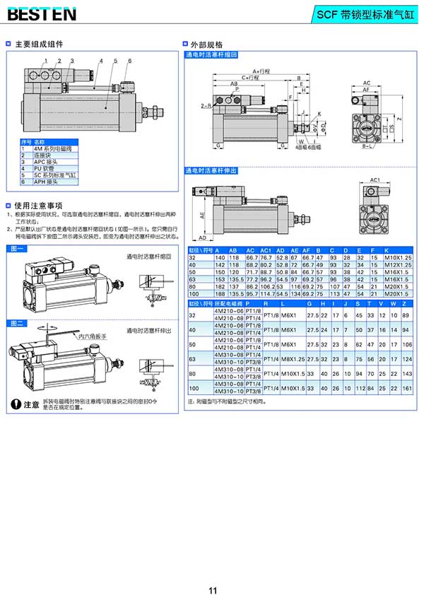 SCF带锁型标准气缸